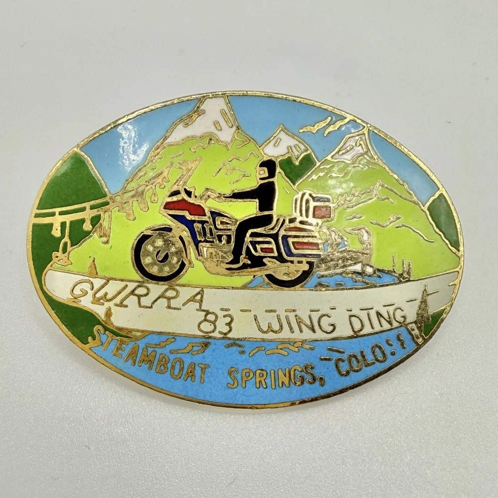 Vintage‎ GWRRA Wing Ding 1983 Steamboat Springs CO Motorcycle Lapel Pin Enamel